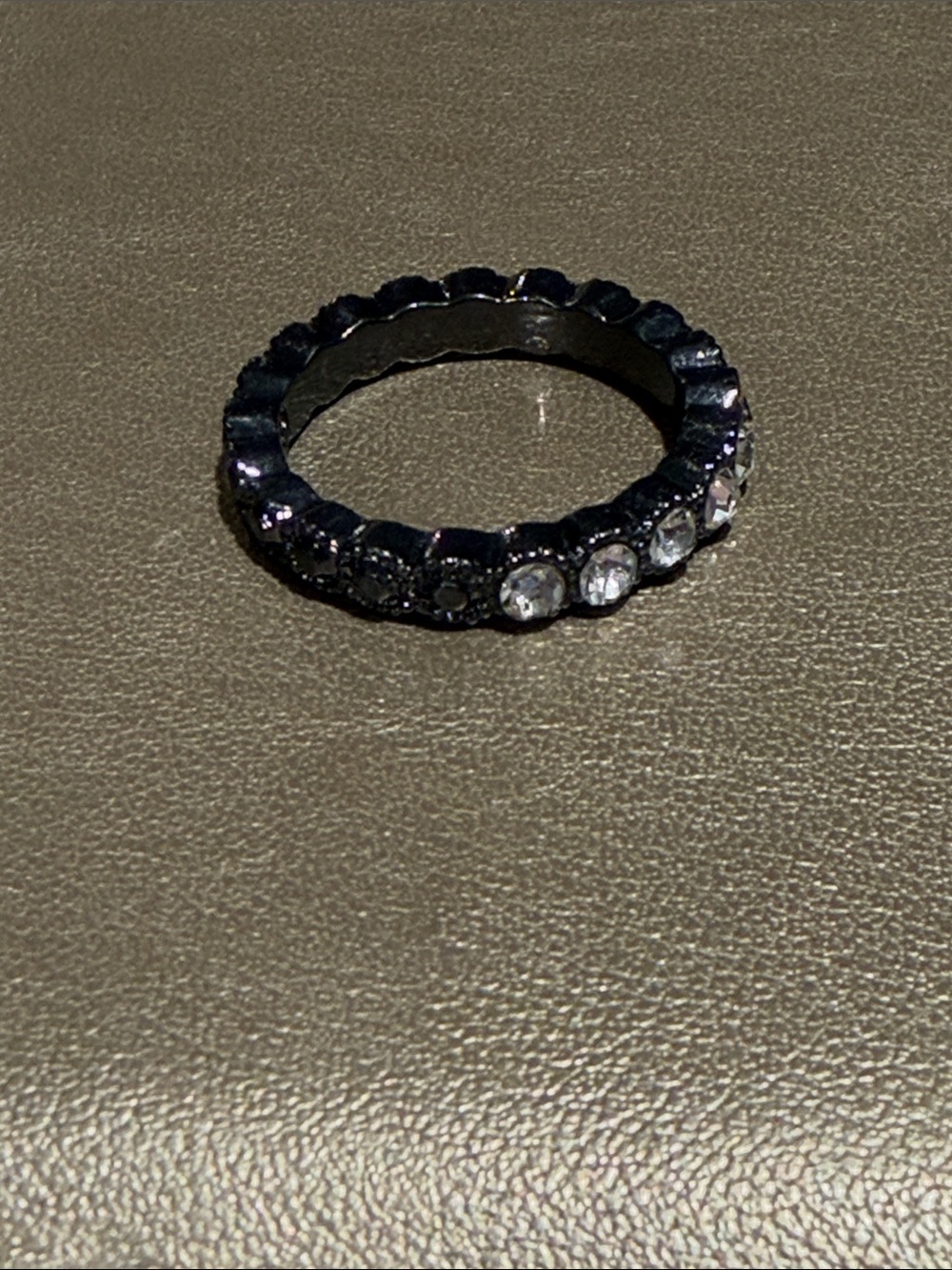Crystal-Accent Black Eternity Ring